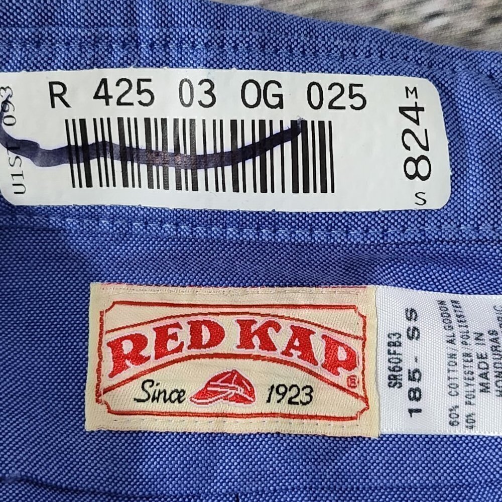 2/$20 Red Kap Short Sleeve Button-Up Shirt Neck Size 18.5 - Picture 3 of 5